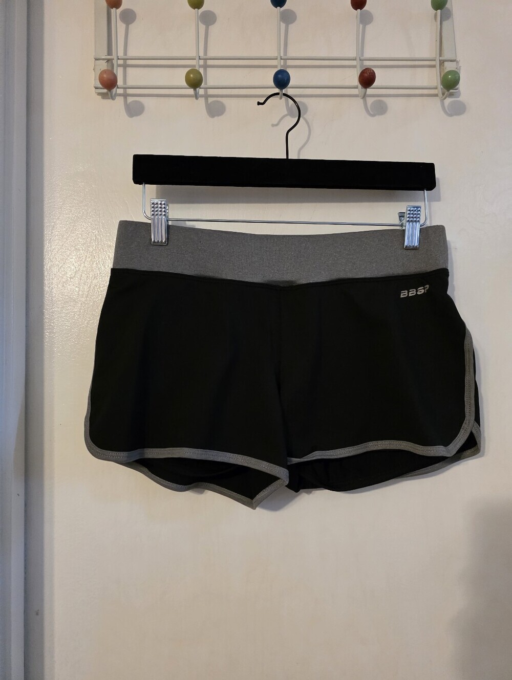 bebe Black Athletic Shorts with Gray Waistband Nwot Size M